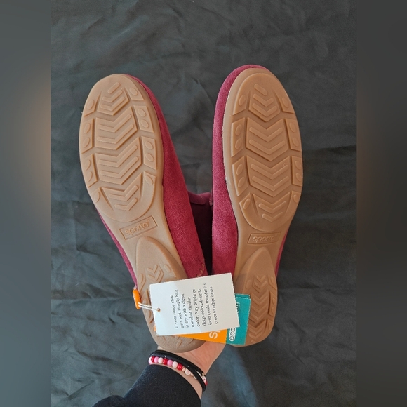 🤍❗ NWT Sporto Leather Faux Fur Women's Tawny Burgundy Tan Embroidered Boots 9.5 - Picture 6 of 6